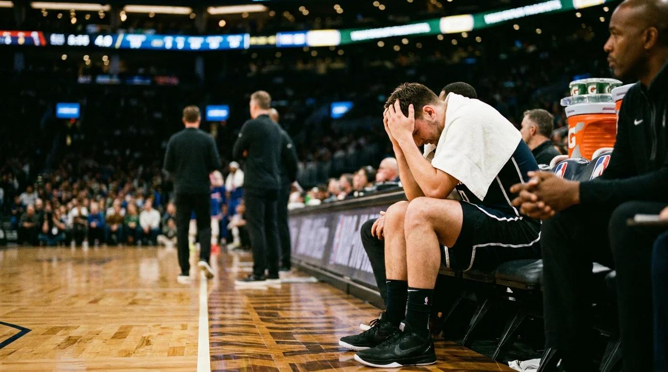Giocatore NBA in panchina con asciugamano dopo uno sforzo intenso