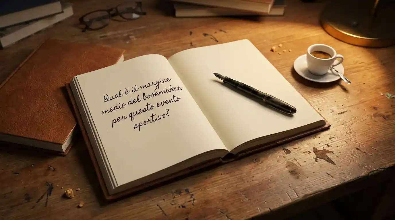 Quaderno aperto dell'analista con domanda chiave sui margini scritta a mano