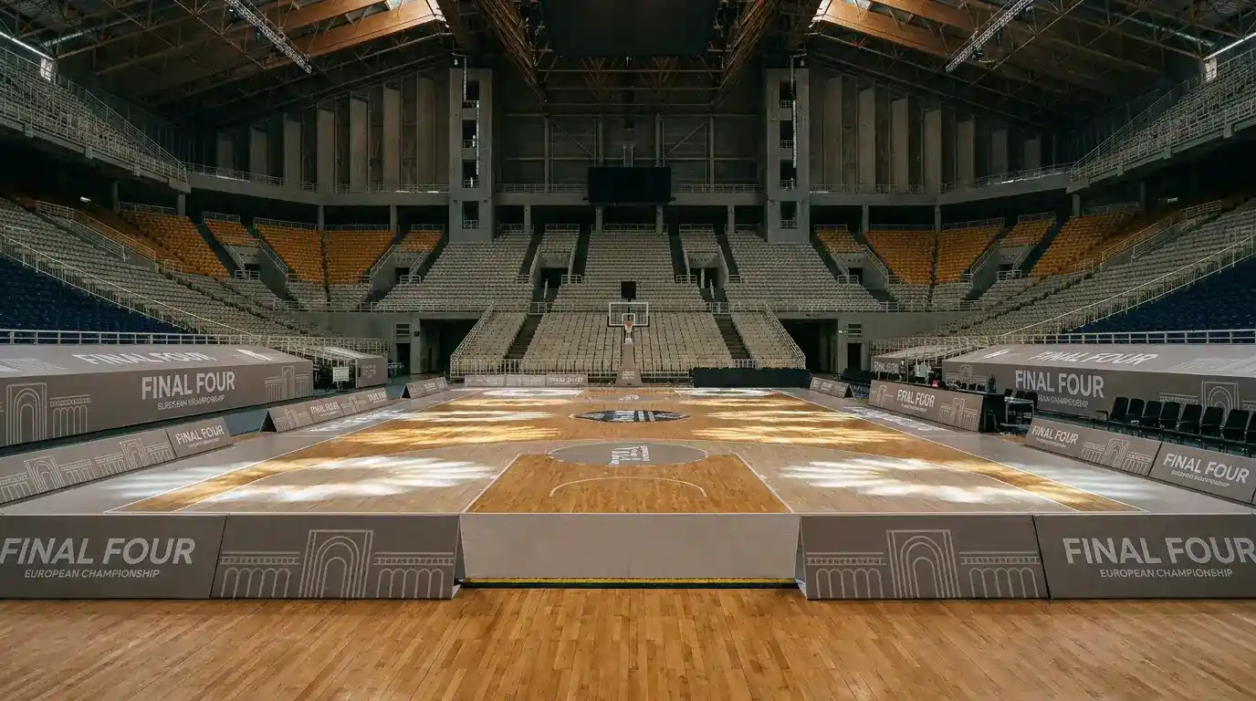 Arena allestita per la Final Four di Eurolega, vista panoramica