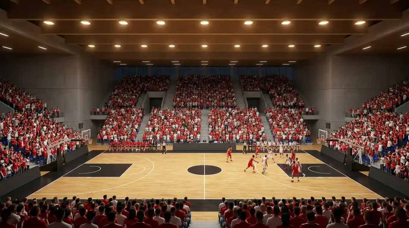 Vista del Forum di Assago dalla tribuna durante una partita di LBA