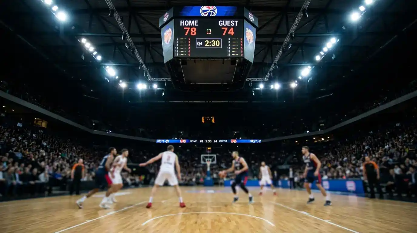 Tabellone segnapunti di una partita di Eurolega con totale punti in evidenza
