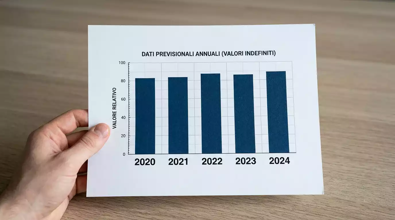 Grafico essenziale che mostra la media punti delle partite NBA per stagione