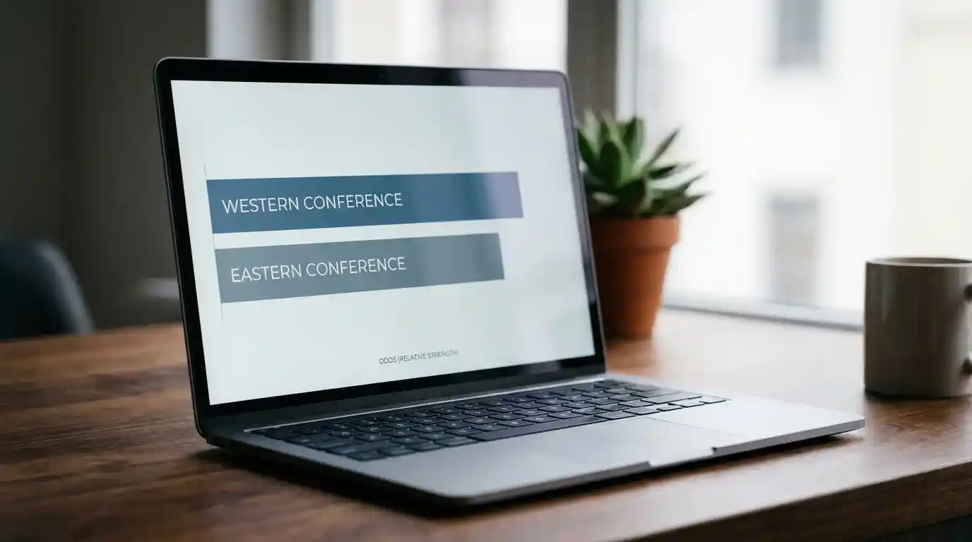 Grafico essenziale che confronta le quote delle due conference NBA