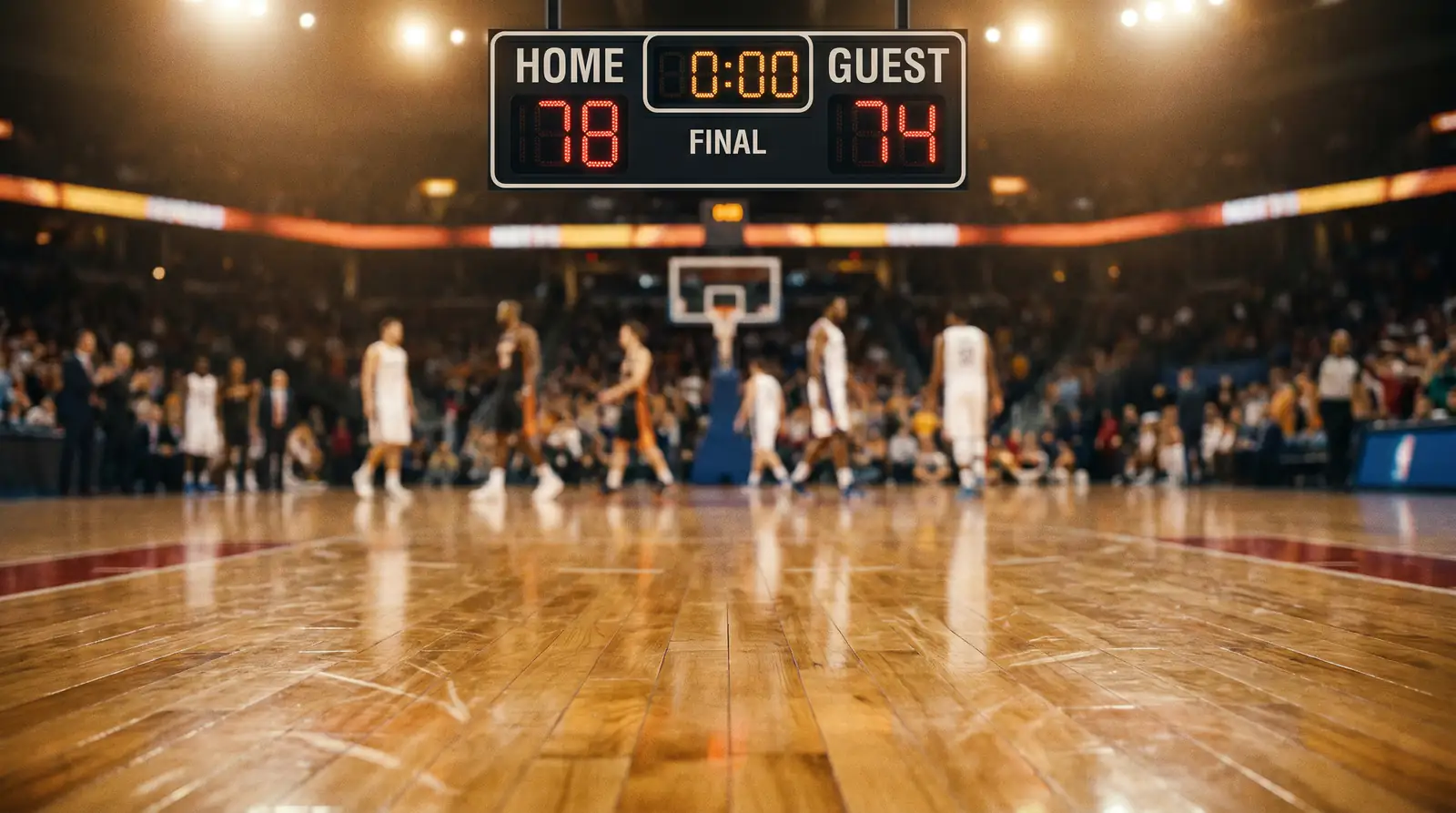 Tabellone segnapunti a fine gara con totale punti basso dopo un back-to-back